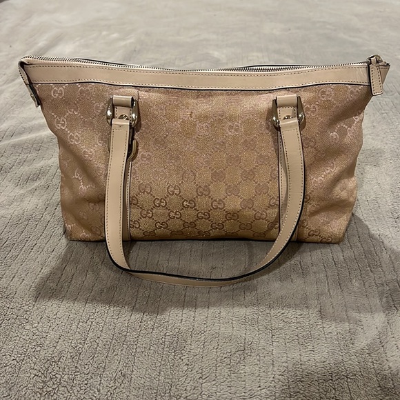 Gucci GG canvas Abbey D-ring tote beige tan gold medium size authentic - Picture 3 of 15